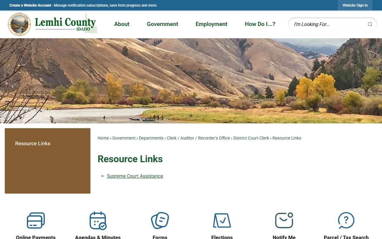 Lemhi County Clerk of the District Court records duties