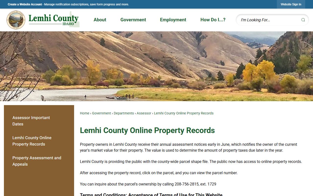 Lemhi County clerk recorder online property records distinction