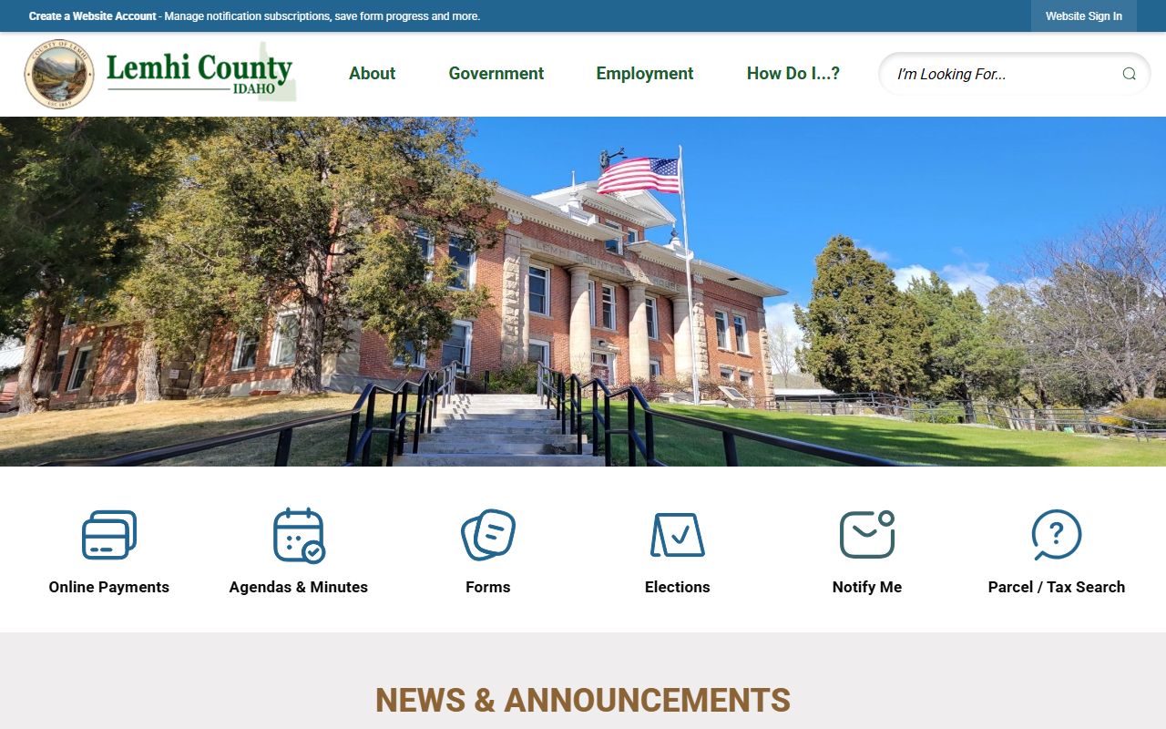 Lemhi County court records official county homepage