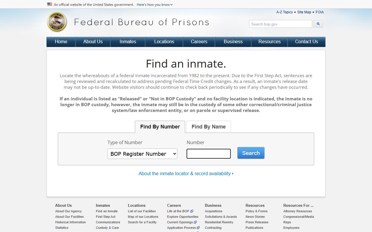 Lemhi County inmate records federal bureau of prisons locator