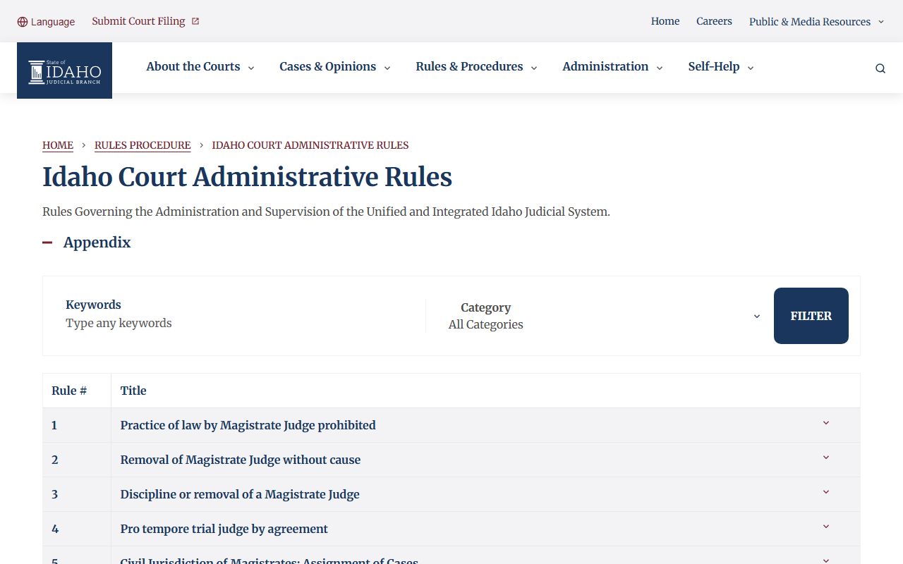 Lemhi County probate records and Idaho Court Administrative Rule access guidance