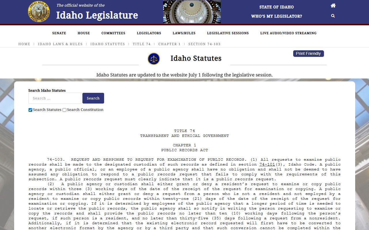 Lemhi County warrant records Idaho public records timing