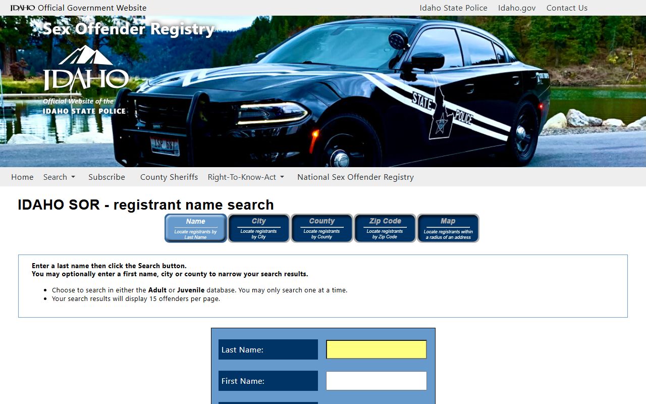 Lemhi County warrant records Idaho sex offender registry distinction